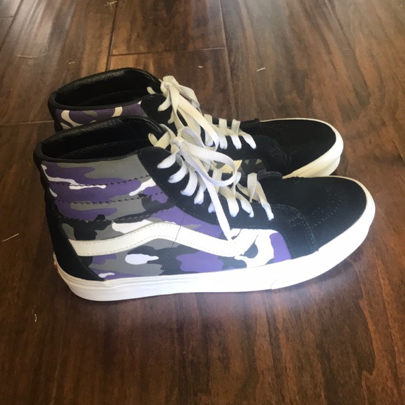 purple camo high top vans